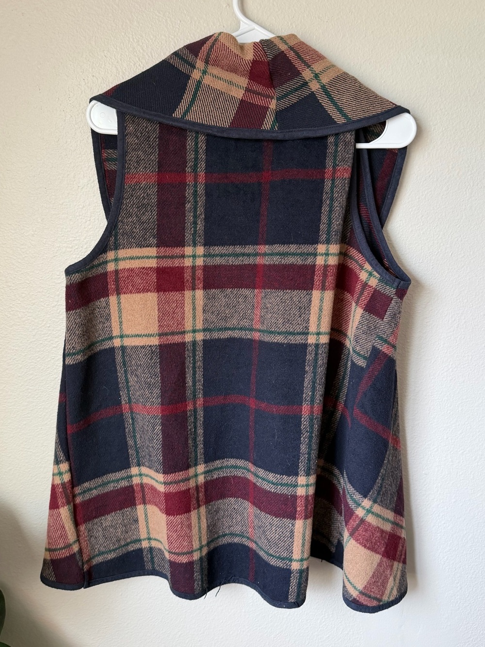 Altar’d State Plaid Draped Open-Front Shawl Vest Women’s M Western Fall - Picture 5 of 5